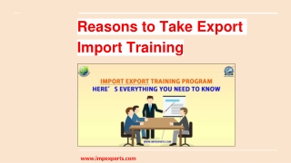 Reasons to Take Export Import Training