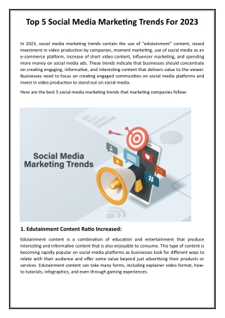 Top 5 Social Media Marketing Trends For 2023