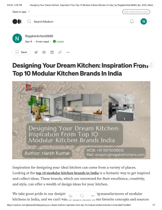 Designing Your Dream Kitchen Inspiration From Top 10 Modular Kitchen Brands In India