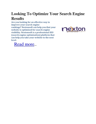 Looking To Optimize Your Search Engine Results