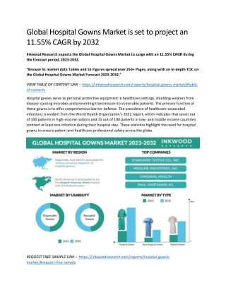 Global Hospital Gowns Market is set to project an 11.55% CAGR by 2032