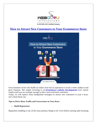 How to Attract New Customers to Your Ecommerce Store