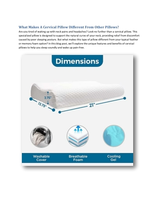 What Makes a Cervical Pillow Different from Other Pillows