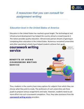 5 resources that you can consult for assignment writing