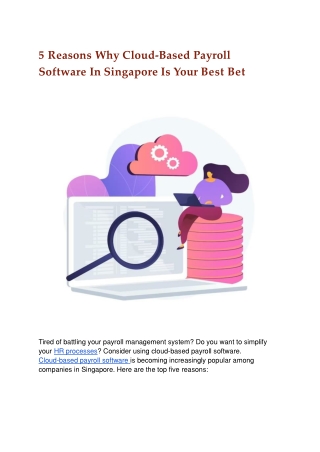 5 Reasons Why Cloud-Based Payroll Software in Singapore Is Your Best Bet