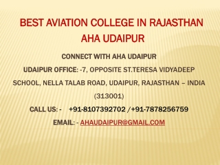 Best Aviation College In Rajasthan