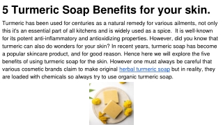 5 Turmeric Soap Benefits for your skin.