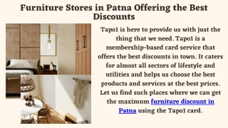 Furniture Stores in Patna Offering the Best Discounts