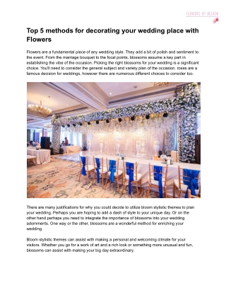 Flower decorator in Bangalore - Flowers by design
