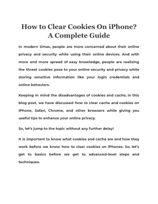 How to Clear Cookies On iPhone? A Complete Guide