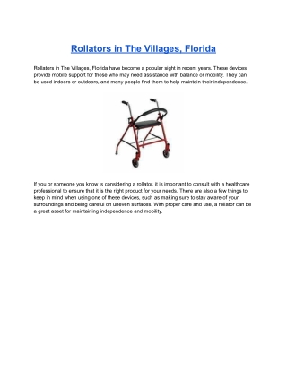 Rollators in The Villages, Florida