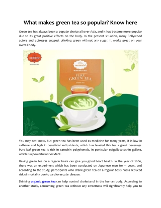 What makes green tea so popular