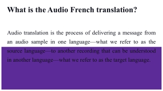 What is the Audio French translation PDF