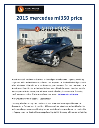 2015 mercedes ml350 price