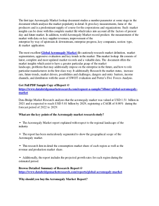 The first type Acromegaly Market