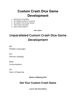 Custom Crash Dice Game Development