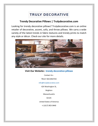 Trendy Decorative Pillows  Trulydecorative.com