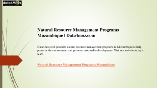 Natural Resource Management Programs Mozambique  Data4moz.com