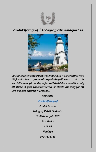 Produktfotograf  Fotografpatriklindqvist.se