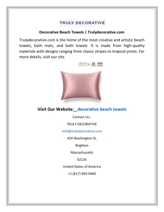 Decorative Beach Towels  Trulydecorative.com