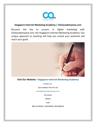 Singapore Internet Marketing Academy  Clickacademyasia.com