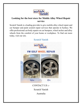 Looking for the best store for Mobile Alloy Wheel Repair service