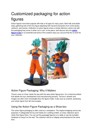 Customized packaging for action figure boxes