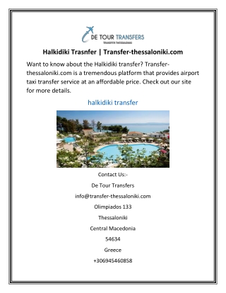 Halkidiki Trasnfer | Transfer-thessaloniki.com