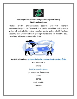 Tvorba profesionálních českých webových stránek  Webiewebdesign.cz