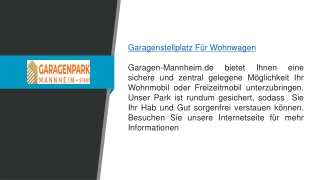 Garagen mit Platz für Wohnmobile;;;;;