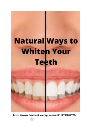 Natural Ways to Whiten Your Teeth