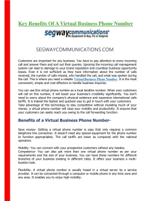 Key Benefits Of A Virtual Business Phone Number