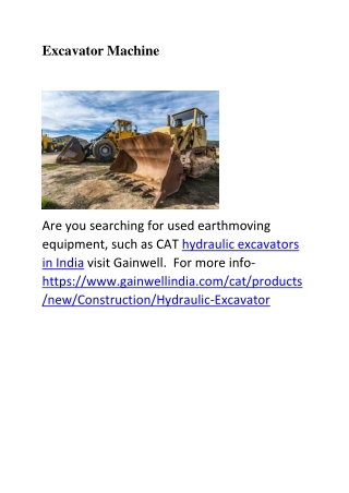 Excavator Machine