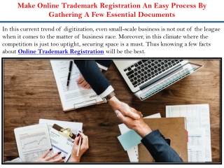 Make Online Trademark Registration An Easy Process By Gathering A Few Essential Documents