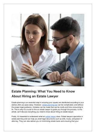 Estate Planning_ What You Need to Know About Hiring an Estate Lawyer