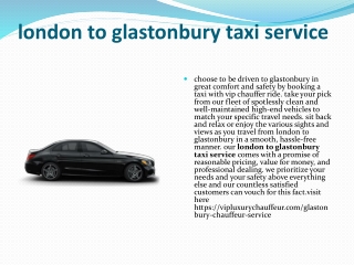 london to glastonbury taxi service