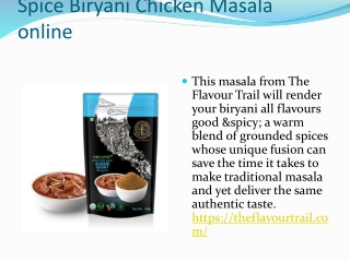 Spice Biryani Chicken Masala online