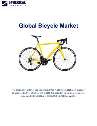 Global Bicycle Market Size to Reach USD 6.66 billion by 2030 | CAGR of 16.7%