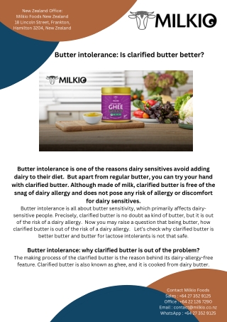 Butter intolerance