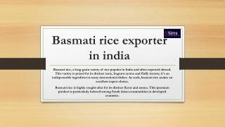 Basmati rice exporter in india