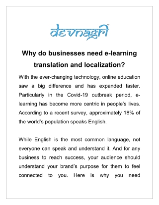 Why do businesses need e-learning translation and localization?