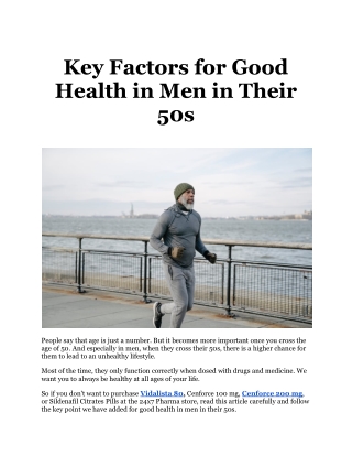 Key Factors for Good Health in Men in Their 50s