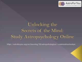 Unlocking the Secrets of the Mind: Study Astropsychology Online