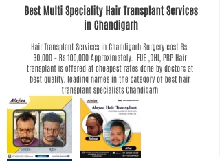 Best Multi Speciality Hair Transplant Services in Chandigarh