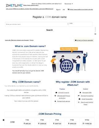 Register the Classic .com TLD for Online Businesses and Brands