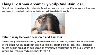 Things To Know About Oily Scalp And Hair Loss.