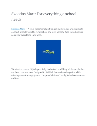 Skoodos Mart_ For everything a school needs