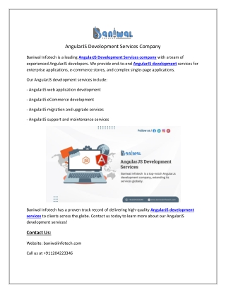 AngularJS Development Services Company #baniwalinfotech