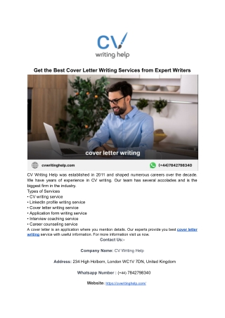 Get the Best Cover Letter Writing Services from Expert Writers