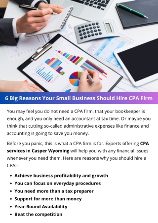 6 Big Reasons Your Small Business Should Hire  CPA Firm